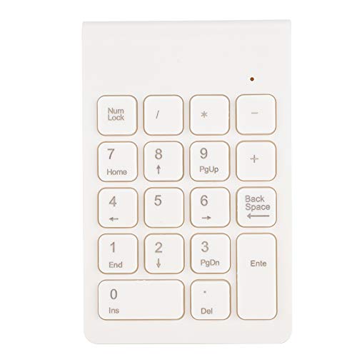 Tastatur Wireless Mini-Tastatur Wireless Ziffernblock 2.4G USB Ergonomisch Leichtgewichtiger PC Computer Tragbare Tastatur(Weiß) von MAVIS LAVEN
