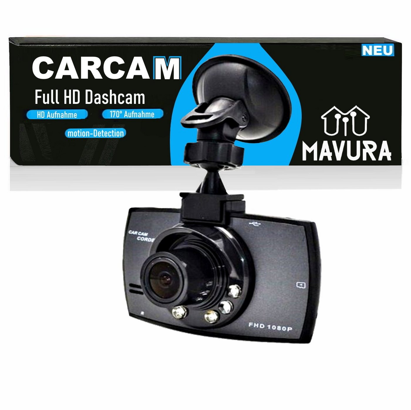 MAVURA CARCAM DASHCAM FULL HD AUTO LKW TAXI 1080P RECORDER KFZ KAMERA Dashcam (HD, NACHTSICHT DASH CAM AUTOKAMERA VIDEORECORDER CARCAM UNFALL) von MAVURA