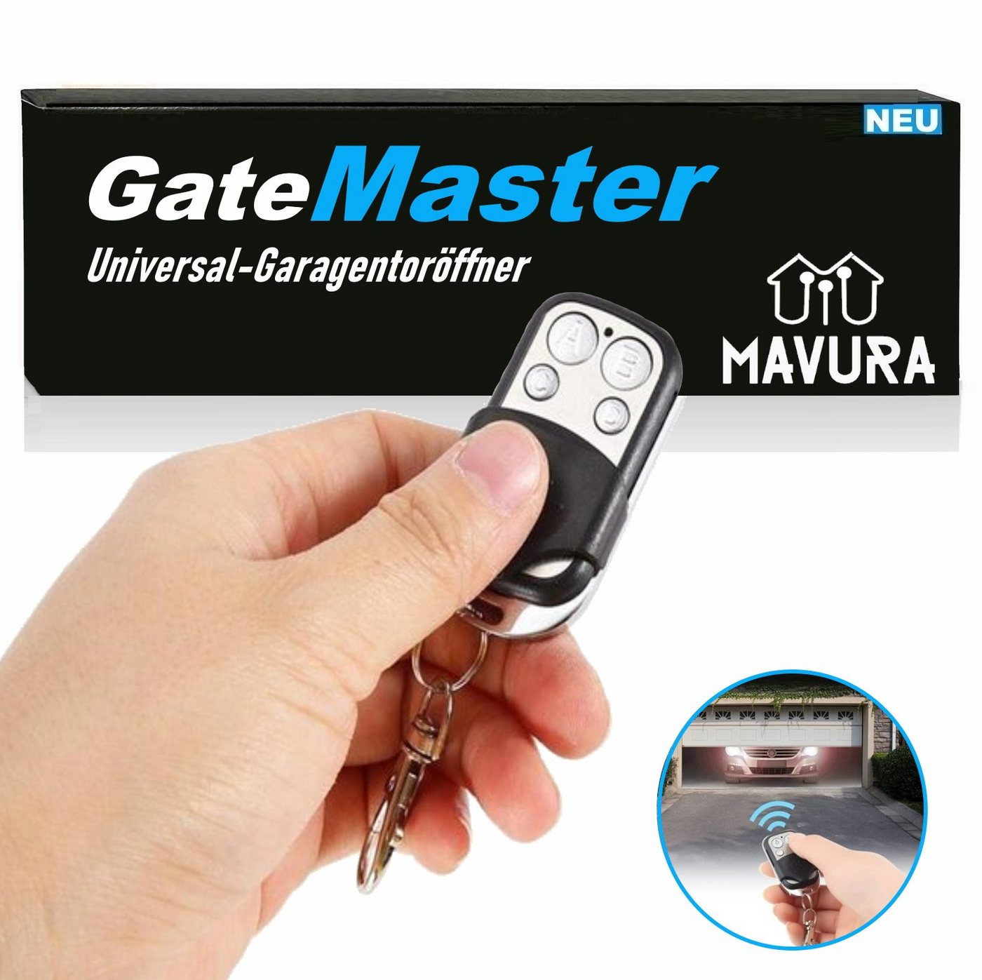 MAVURA GateMaster Universal Garagentoröffner Fernbedienung Universal-Fernbedienung (Garagentor Alarmanlage Türöffner Remote Control Handsender 433 MHZ) von MAVURA