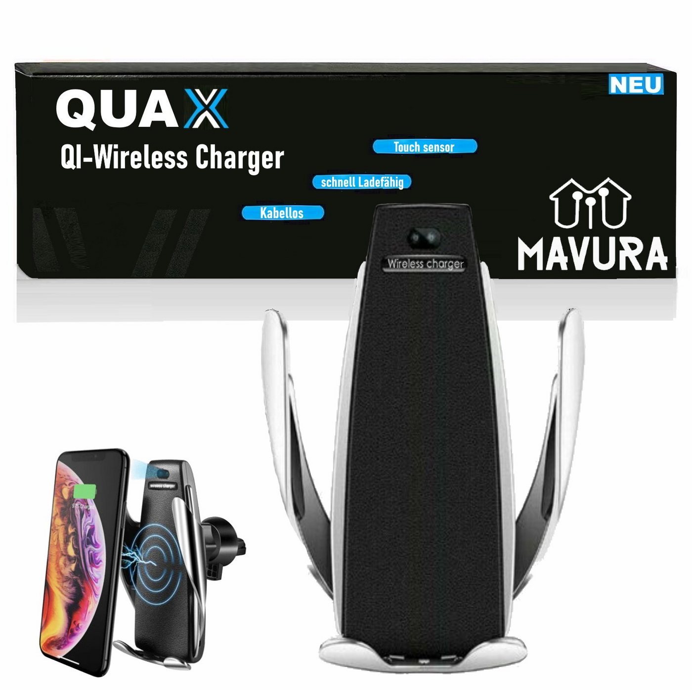 MAVURA QUAX QI Wireless Charger Auto Handy Halterung Wireless Charger (magnetisches Induktions Ladegerät) von MAVURA