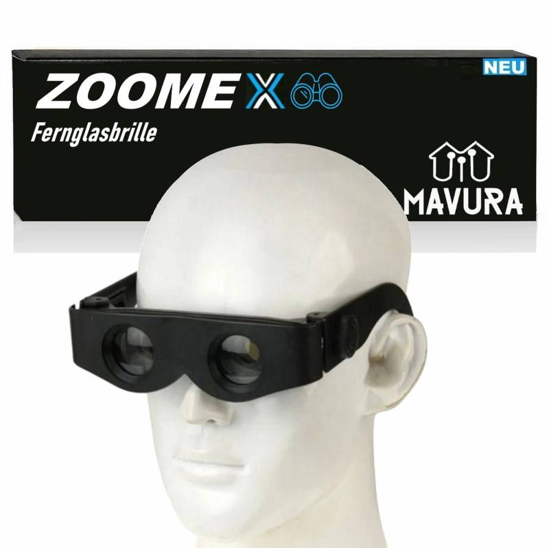 MAVURA ZOOMEX Fernglasbrille Fernglas Brille Lupe Verstellbar Teleskop Angeln Fernglas (Tierbeobachtung Vogelbeobachtung Wandern Jagd 400% Vergrößerung) von MAVURA
