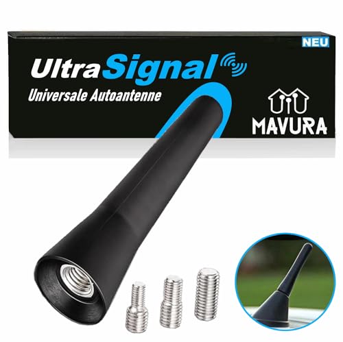 UltraSignal Autoantenne für optimalen AM FM DAB Empfang Universale Dachantenne, KFZ Kurzstabantenne verstärkter Autoradio Empfang Stabantenne von MAVURA