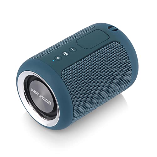 MAWODE T10 Bluetooth Lautsprecher, wasserdicht, 8 Std. Wiedergabezeit, tragbar, klein, leicht, Mini, kabellos, Dusche Lautsprecher, Aux und TF-Kartenunterstützung (Blau) von MAWODE