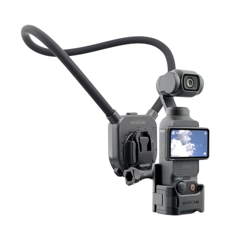 MAXCAM Halshalterung Kompatibel mit DJI Osmo Pocket 3, Solider Aluminiumring Radfahren Angeln First Person Perspective Shooting vlog von MAXCAM
