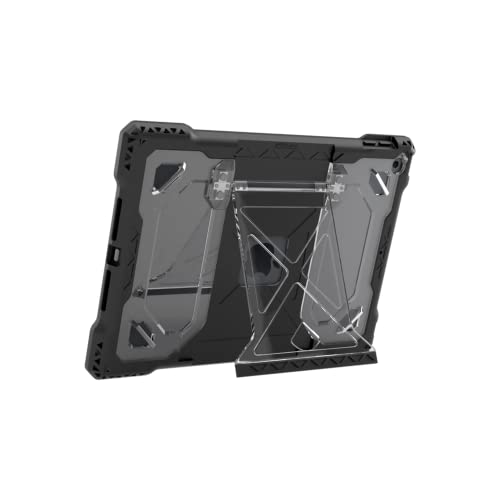 MAXCases Shield Extreme-X2 Hülle schützt iPad 9/8/7, bietet unbegrenzte Betrachtungswinkel – schlankes, robustes, starre Rückwand (25.9 cm) (graue Stoßstange, schwarze Lünette) von MAXCases