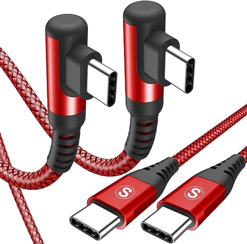 [2Stück 2M] USB C auf USB C Kabel 60W,90 Grad Schnellladekabel USB Typ C PD Ladekabel for iPhone 15/15 Pro/Pro Max,Samsung Flip/Fold 3/4/5,S24/23/22/21/20/10/9/8 A14/13/12 A34/A33 A54/53/52s/51/50 von MAXGROUP