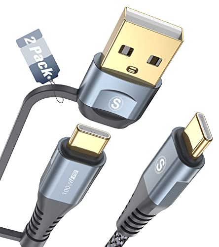 MAXGROUP USB C auf USB C Kabel 100W [2Stück 1M] für iPhone 15 plus pro max ladekabel Schnellladen USB Typ C Winkel Ladekabel für Samsung Galaxy S24 S23 S22 S21 S20,Note 20 10,iPad Pro/Air,Pixel Phones von MAXGROUP