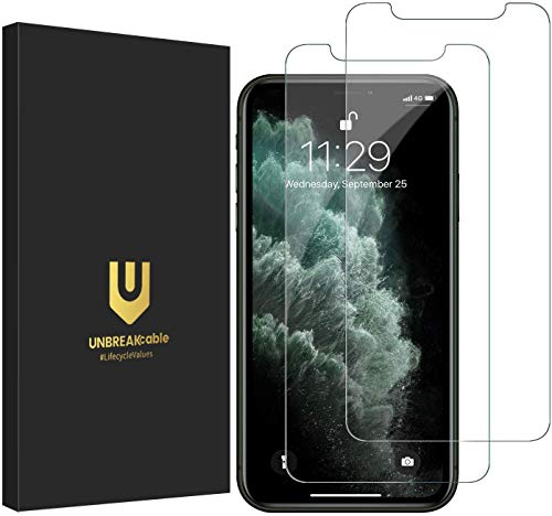 UNBREAKcable Hartglas für iPhone 11 Pro Max/XS Max [6,5 Zoll – 2 Stück] Härtegrad 9H Displayschutzfolie / 2,5D doppelte Verteidigung, schützt das Display – [kratzfest, Anti-Fingerabdruck, blasenfrei] von MAXKU