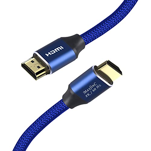 MAXLIN CABLE High Speed 8K HDMI Kabel 2.1, 3ft Blaue Gaming HDMI Kabel, 48Gbps 28AWG, Unterstützt 3D HDR eARC HDCP 2.2 2.3, 4K120, 8K60, kompatibel mit Apple TV Ethernet Dolby Vision Roku Xbox PS5 von MAXLIN CABLE