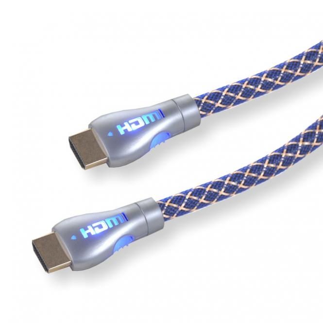 High Speed HDMI-Kabel mit Ethernet und blauer LED  5,0m von MAXTRACK