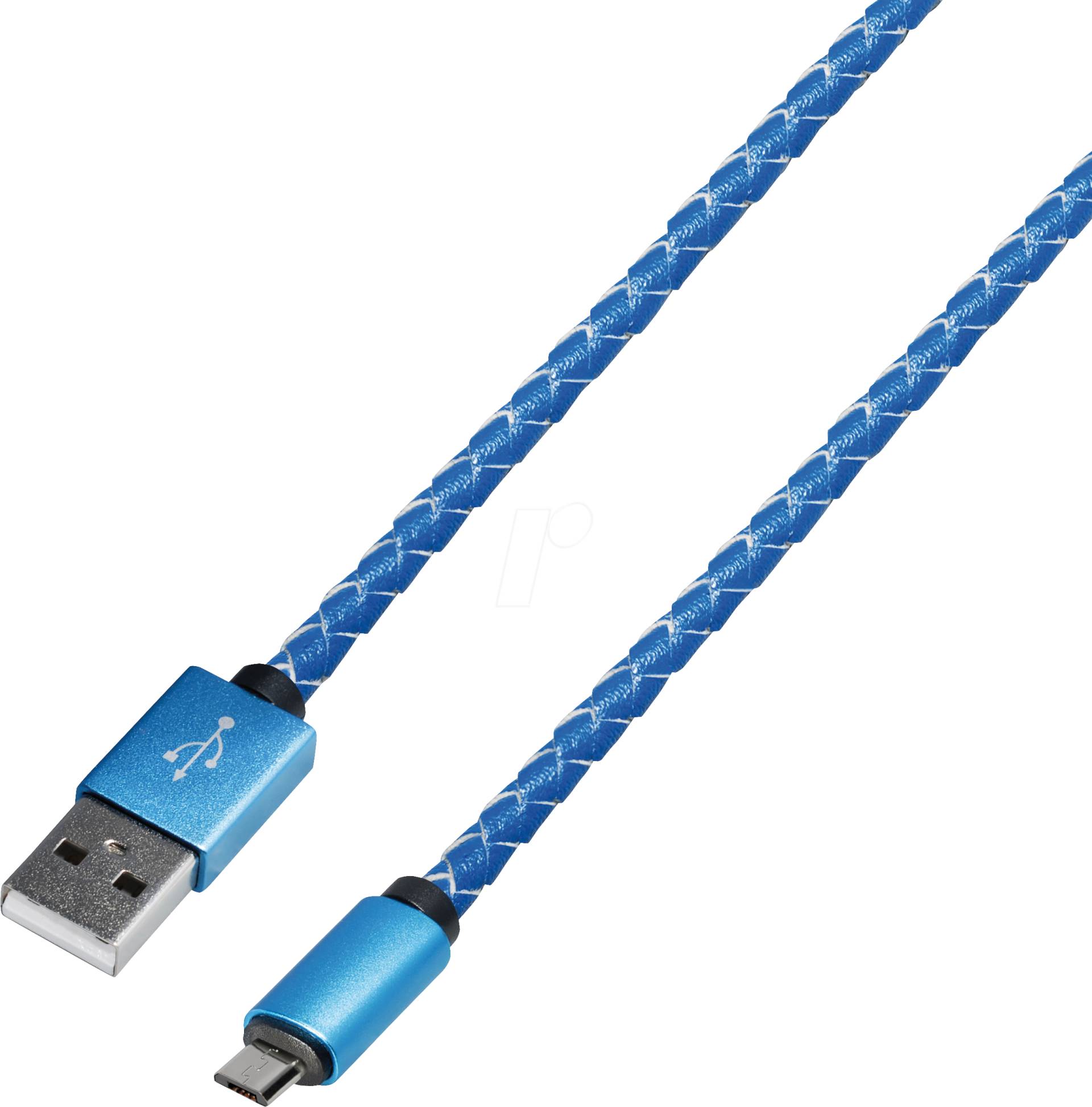 MATR M11L - Sync- & Ladekabel, USB A -> Micro, 1,0m, Leder, blau von MAXTRACK