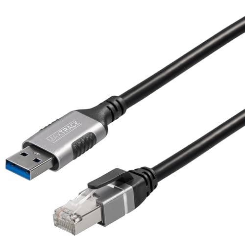 MAXTRACK USB A LAN Adapter – C540-1L, LAN Adapter USB-A 3.0 auf RJ45, USB-A Ethernet Adapter 1 Gbit/s, Kompatibel mit MacBook, Notebooks, Metalloptik, Portable & Schlank, Plug & Play von MAXTRACK