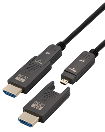 Maxtrack Aktives HDMI Glasfaser Kabel – C504-30ML, HDMI 2.1, 8K@60Hz, 4K@120Hz, eARC, 3D, Ultraflexibel bei Ø 4,8mm, vergoldete Metallstecker, HDMI D auf HDMI D inklusive 2 Adapter HDMI D auf HDMI A Maxtrack Aktives HDMI Glasfaser Kabel – C504-30ML, HDMI 2.1, 8K@60Hz, 4K@120Hz, eARC, 3D, Ultraflexibel bei Ø 4,8mm, vergoldete Metallstecker, HDMI D auf HDMI D inklusive 2 Adapter HDMI D auf HDMI A von MAXTRACK