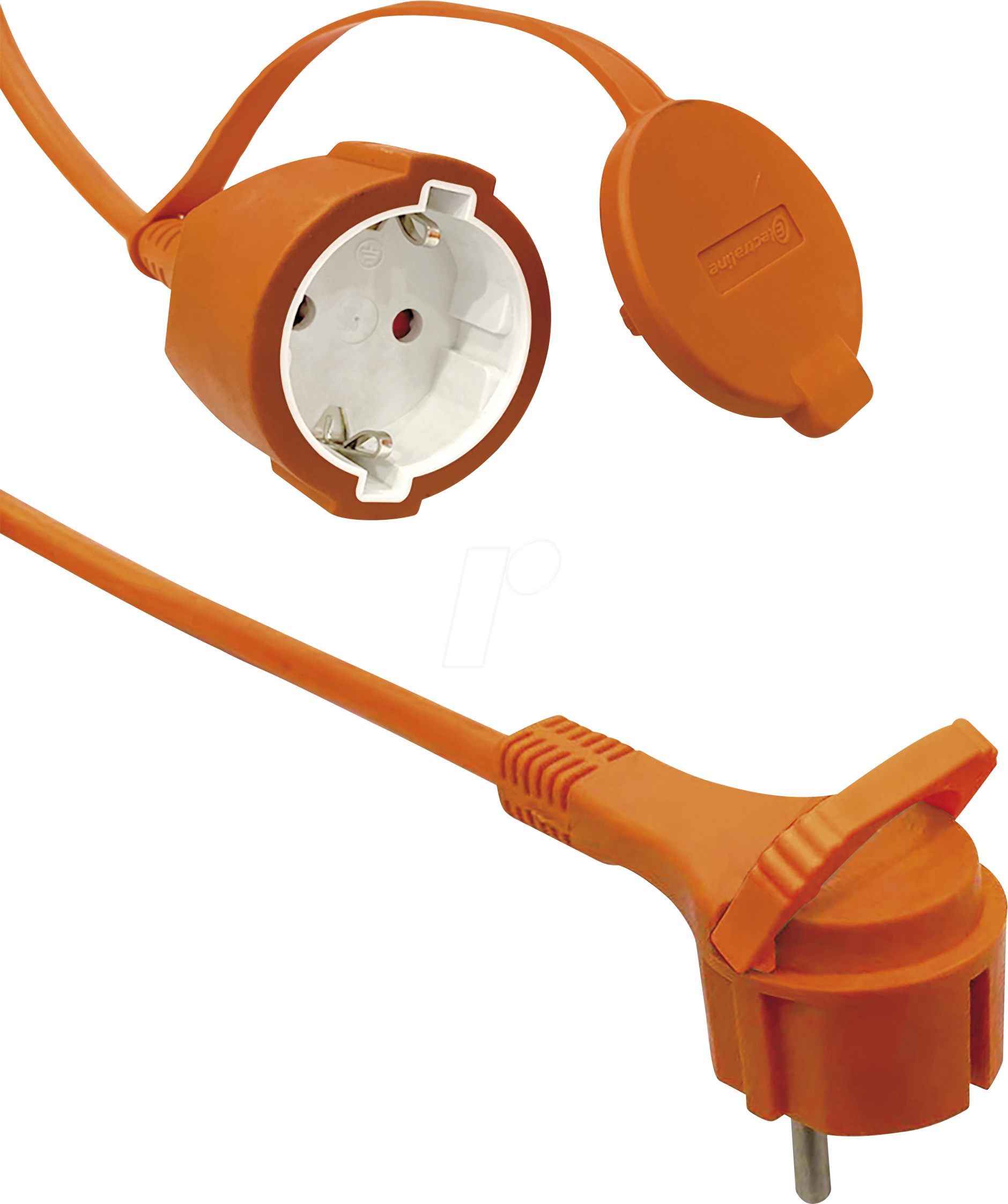 TME NV54-20 - Verlängerungskabel, Schutzkontaktstecker flach, orange, IP20/IP5 von MAXTRACK