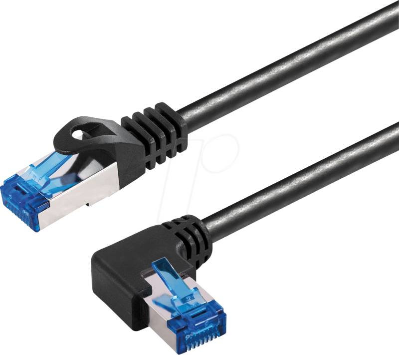 TME TI44-1L - Patchkabel Cat.6a S/FTP gewinkelt / gerade, 1 m von MAXTRACK