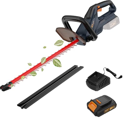 Heckenschere Akku 20V, MAXXT Akku Heckenschere Bürstenlos 2800SPM, Dual Schnittklingen Schnittlänge 600mm Messerabstand 18mm, Heckenschere Elektrisch mit Akku 2.0 Ah und Ladegerät Heckenschere Akku 20V, MAXXT Akku Heckenschere Bürstenlos 2800SPM, Dual Schnittklingen Schnittlänge 600mm Messerabstand 18mm, Heckenschere Elektrisch mit Akku 2.0 Ah und Ladegerät von MAXXT