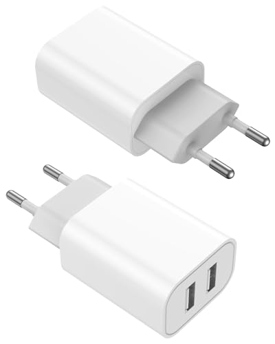 2 x Schnellladegerät USB [MFI zertifiziert] Dual Port Wandladegerät Ladegerät Netzadapter Universal für iPhone 14/13/12/11/x/8, Samsung, Xiaomi, Huawei Handys, Ladeadapter Universal von MAXZIQF