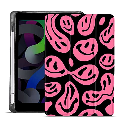 MAYCARI Ästhetische Smiley Face-A Hülle für iPad 2018/2017 9.7 Zoll Hülle 5.,6. Generation, niedliche Hülle mit Stifthalter,Wachfunktion, weiche TPU-Rückseite Schutzhülle für Mädchen Frauen Männer von MAYCARI