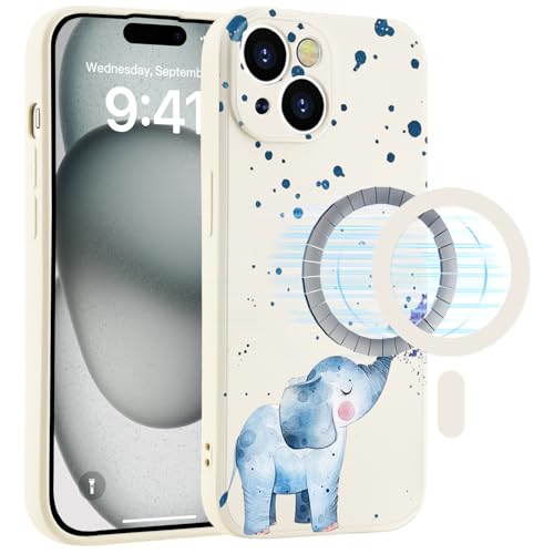 MAYCARI Magnetisch Éléphant bleu Silikon Hülle für iPhone 14 Pro Max, Niedlich handyhülle mit Seidig-Weicher Berühren Kompatibel mit Magafe, Stoßfeste Hülle mit Mikrofaser-Futter für iPhone 14 Pro Max MAYCARI Magnetisch Éléphant bleu Silikon Hülle für iPhone 14 Pro Max, Niedlich handyhülle mit Seidig-Weicher Berühren Kompatibel mit Magafe, Stoßfeste Hülle mit Mikrofaser-Futter für iPhone 14 Pro Max von MAYCARI