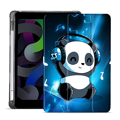 MAYCARI Niedlicher Panda iPad Air 4 (iPad 11 Zoll 2020) Hülle mit Stifthalter, unterstützt automatische Schlaf- / Wachfunktion, weiche TPU-Rückseite, Schutzhülle für Mädchen und Frauen und Herren von MAYCARI
