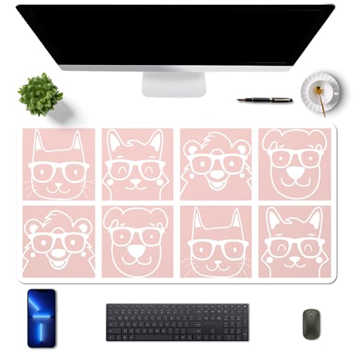 MAYCARI Schreibtischunterlage 80x40 cm PU Leder Rutschfeste Schreibtischmatte Mauspad Große Unterlagenmatte für Laptop Office Desktopschutz, Rosa+Tiere MAYCARI Schreibtischunterlage 80x40 cm PU Leder Rutschfeste Schreibtischmatte Mauspad Große Unterlagenmatte für Laptop Office Desktopschutz, Rosa+Tiere von MAYCARI