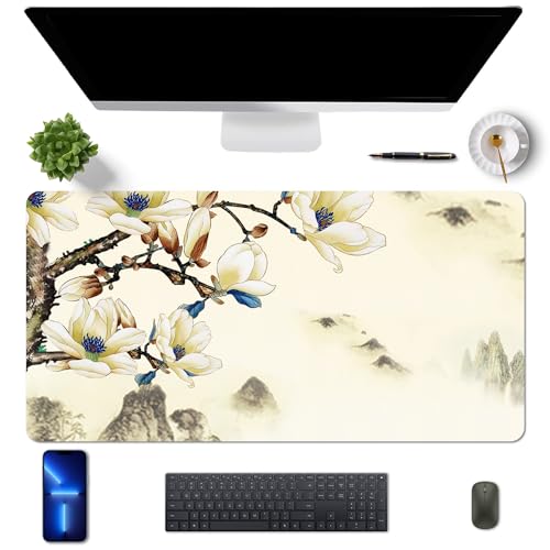 MAYCARI Schreibtischunterlage 80x40 cm PU Leder Rutschfeste Schreibtischmatte Office Mauspad Große Unterlagenmatte für Laptop Personalisierter Tischunterlage von MAYCARI