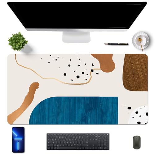 MAYCARI Schreibtischunterlage 80x40 cm aus PU Leder Wasserdicht Rutschfeste Schreibtischmatte Mauspad Große für Tastatur, Laptop Schreibblock Schneidbare von MAYCARI