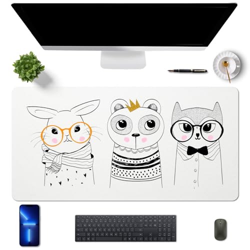 MAYCARI Schreibtischunterlage 80x40 cm aus PU Leder Wasserdicht Rutschfeste Schreibtischmatte Mauspad Große für Tastatur, Laptop Schreibblock Schneidbare von MAYCARI