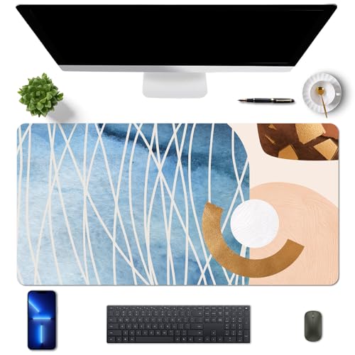 MAYCARI Schreibtischunterlage 80x40 cm aus PU Leder Wasserdicht Rutschfeste Schreibtischmatte Mauspad Große für Tastatur, Laptop Schreibblock Schneidbare von MAYCARI