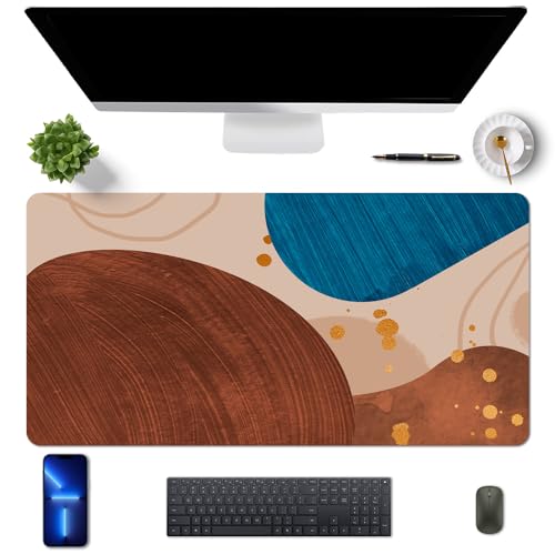 MAYCARI Schreibtischunterlage 80x40 cm aus PU Leder Wasserdicht Rutschfeste Schreibtischmatte Mauspad Große für Tastatur, Laptop Schreibblock Schneidbare von MAYCARI