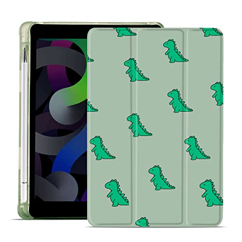 MAYCARI Schutzhülle für iPad mit niedlichem Dinosaurier, 9. Generation, stoßfest, für Mädchen (10.2 Zoll, 2021/2020/2019, 9.,7. Generation), grüner Dinosaurier-iPad-Hülle mit Stifthalter für Jungen von MAYCARI