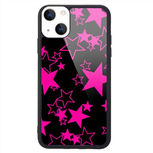 MAYCARI Schutzhülle für iPhone 15 Pro mit ästhetischem rosa Stern-B gedrucktem Muster, Mädchen und Frauen, schönes Stern-Design, harte Rückseite, mit weichem TPU-Stoßdämpfer, Schutzhülle für iPhone 15 von MAYCARI