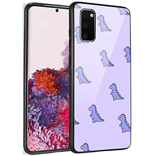 Maycari Cute Dinosar(Purple) Phone Case Designd for Samsung Galaxy S20 5G for Women Girls, Shockproof Hard Back Case with Soft TPU Bumper Cover Phone Case for Samsung Galaxy S20 5G 6.2 Inch von MAYCARI