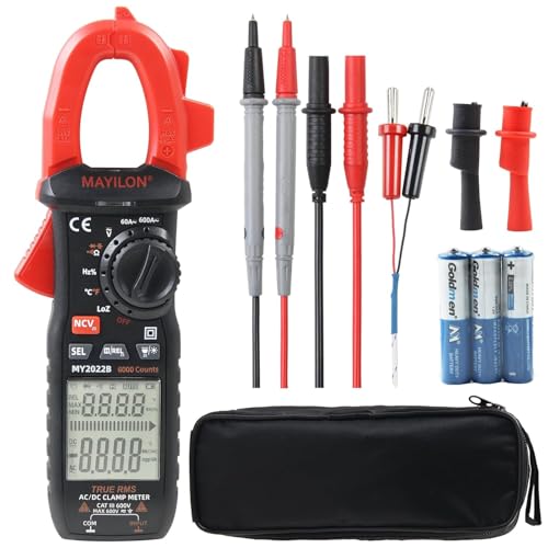 Stromzange, MAYILON MY2022B Digital Strommessgerät, Zangenmultimeter TRMS Strommesszange misst AC/DC Spannung und Strom, Frequenz, Widerstand, Kapazität, Temperatur, NCV, LowZ, Dioden, Kontinuität Stromzange, MAYILON MY2022B Digital Strommessgerät, Zangenmultimeter TRMS Strommesszange misst AC/DC Spannung und Strom, Frequenz, Widerstand, Kapazität, Temperatur, NCV, LowZ, Dioden, Kontinuität von MAYILON