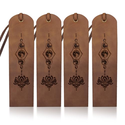 MAYJOYDIY 4 Stück Lotus Mondphase Leder Lesezeichen Lotusblume Leder Seitenmarker 5 × 18cm Mondblume Handgefertigt Vintage Lesezeichen Zum Lesen Bücherwürmer Schriftsteller Männer Frauen Geschenke MAYJOYDIY 4 Stück Lotus Mondphase Leder Lesezeichen Lotusblume Leder Seitenmarker 5 × 18cm Mondblume Handgefertigt Vintage Lesezeichen Zum Lesen Bücherwürmer Schriftsteller Männer Frauen Geschenke von MAYJOYDIY
