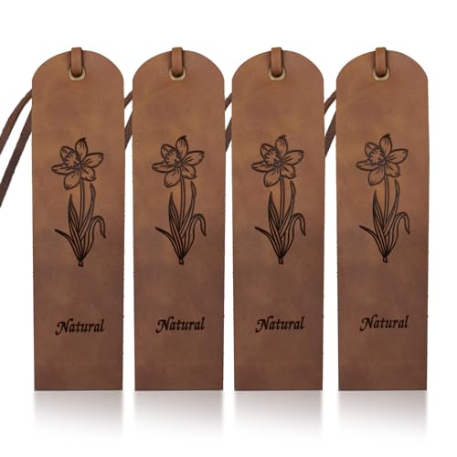 MAYJOYDIY 4 Stück Narzissen Lesezeichen Aus Leder 5 × 18cm Natürlicher Text Rindsleder Vintage Handgefertigte Buchmarker Aus Leder Echte Seitenmarker Für Geschenk Buchliebhaber Lesen Bürobedarf MAYJOYDIY 4 Stück Narzissen Lesezeichen Aus Leder 5 × 18cm Natürlicher Text Rindsleder Vintage Handgefertigte Buchmarker Aus Leder Echte Seitenmarker Für Geschenk Buchliebhaber Lesen Bürobedarf von MAYJOYDIY