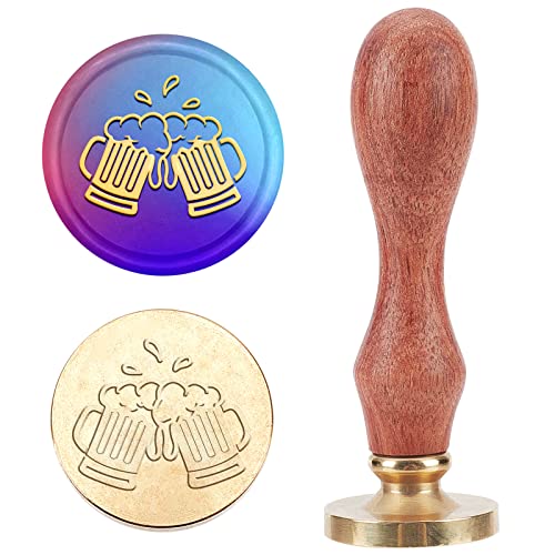 MAYJOYDIY Bierbecher Wachssiegelstempel 25mm Beer Cheers Siegelstempel Vintage Abnehmbarer Messingstempelkopf Mit Holzgriff Für Hochzeitseinladung Umschlag Geburtstag Geschenk Dekoration MAYJOYDIY Bierbecher Wachssiegelstempel 25mm Beer Cheers Siegelstempel Vintage Abnehmbarer Messingstempelkopf Mit Holzgriff Für Hochzeitseinladung Umschlag Geburtstag Geschenk Dekoration von MAYJOYDIY
