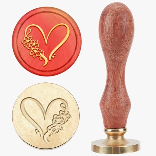MAYJOYDIY Herz Blumenmotiv Wachs Siegelstempel Floraler Herz Siegelwachsstempel 25mm Vintage Abnehmbarer Messingstempelkopf Mit Holzgriff Für Hochzeitseinladungskarten Umschläge Geschenkverpackungen MAYJOYDIY Herz Blumenmotiv Wachs Siegelstempel Floraler Herz Siegelwachsstempel 25mm Vintage Abnehmbarer Messingstempelkopf Mit Holzgriff Für Hochzeitseinladungskarten Umschläge Geschenkverpackungen von MAYJOYDIY