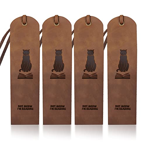 MAYJOYDIY Lesezeichen aus echtem Leder, 5 x 18 cm, Aufschrift "Not Meow I'm Read", Rindsleder, klassisches Quasten-Design für Männer, Frauen und Kinder, Bücherwürmer, Schriftsteller, Verwandte MAYJOYDIY Lesezeichen aus echtem Leder, 5 x 18 cm, Aufschrift "Not Meow I'm Read", Rindsleder, klassisches Quasten-Design für Männer, Frauen und Kinder, Bücherwürmer, Schriftsteller, Verwandte von MAYJOYDIY