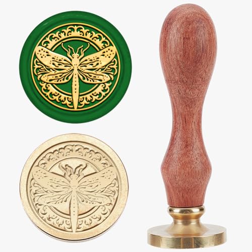 MAYJOYDIY Libellen Blumenkranz Wachssiegelstempel 25mm Insekten Siegelstempel Vintage Abnehmbarer Messingstempelkopf Mit Holzgriff Für Hochzeitseinladung Umschlag Geburtstag Geschenk Dekoration MAYJOYDIY Libellen Blumenkranz Wachssiegelstempel 25mm Insekten Siegelstempel Vintage Abnehmbarer Messingstempelkopf Mit Holzgriff Für Hochzeitseinladung Umschlag Geburtstag Geschenk Dekoration von MAYJOYDIY