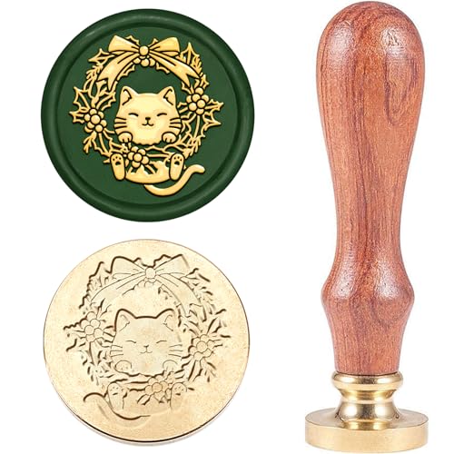 MAYJOYDIY Weihnachtskranz Katzen Wachssiegelstempel 25mm Ferienkränze Siegelstempel Vintage Abnehmbarer Messingstempelkopf Mit Holzgriff Für Hochzeitseinladung Umschlag Geburtstag Geschenk Dekoration MAYJOYDIY Weihnachtskranz Katzen Wachssiegelstempel 25mm Ferienkränze Siegelstempel Vintage Abnehmbarer Messingstempelkopf Mit Holzgriff Für Hochzeitseinladung Umschlag Geburtstag Geschenk Dekoration von MAYJOYDIY