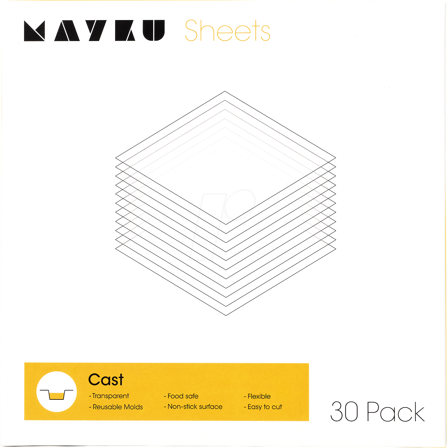 MAYKU RESIN S - 3D Druck, Folie, 20er-Pack, Resin Sheets, 1,5 mm von MAYKU