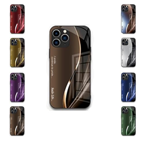 MAYNUO HD Tempered Glass Heat Dissipation Breathable Case, with All-Inclusive Lens Protection, for iPhone 13 14 15 16 Pro Max (Braun,iPhone 15 Promax) von MAYNUO