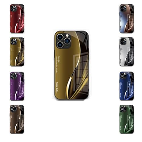 MAYNUO HD Tempered Glass Heat Dissipation Breathable Case, with All-Inclusive Lens Protection, for iPhone 13 14 15 16 Pro Max (Gold,iPhone 11 ProMax) von MAYNUO