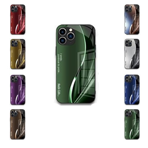 MAYNUO HD Tempered Glass Heat Dissipation Breathable Case, with All-Inclusive Lens Protection, for iPhone 13 14 15 16 Pro Max (Grün,iPhone 12 ProMax) von MAYNUO