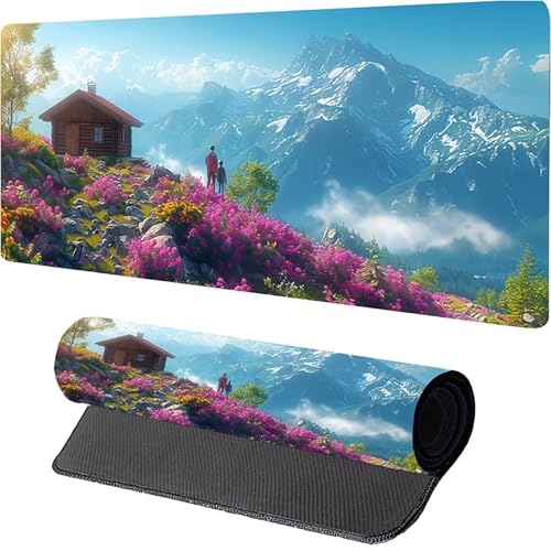 MAYUPEOU GrüN Gaming Mauspad, Landschaft Mousepad XXL 700 x 300mm, Schreibtischunterlage mit Genähten Kanten, Desk Mat mit Rutschfester Gummibasis, Großes Mauspad für Gaming Zubehör für Frauen F-1995 MAYUPEOU GrüN Gaming Mauspad, Landschaft Mousepad XXL 700 x 300mm, Schreibtischunterlage mit Genähten Kanten, Desk Mat mit Rutschfester Gummibasis, Großes Mauspad für Gaming Zubehör für Frauen F-1995 von MAYUPEOU
