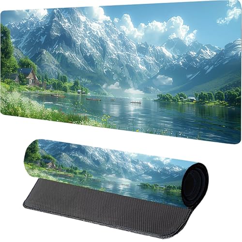 MAYUPEOU GrüN Gaming Mauspad, Landschaft Mousepad XXL 900 x 400mm, Schreibtischunterlage mit Genähten Kanten, Desk Mat mit Rutschfester Gummibasis, Großes Mauspad für Gaming Zubehör für Frauen 1-7137 MAYUPEOU GrüN Gaming Mauspad, Landschaft Mousepad XXL 900 x 400mm, Schreibtischunterlage mit Genähten Kanten, Desk Mat mit Rutschfester Gummibasis, Großes Mauspad für Gaming Zubehör für Frauen 1-7137 von MAYUPEOU
