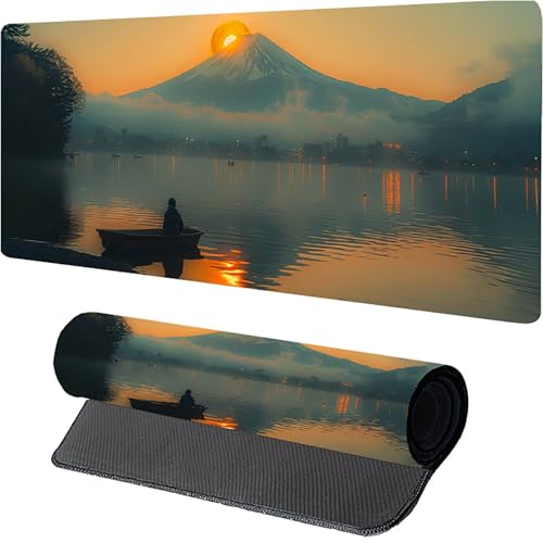 Orange Gaming Mauspad, Sonnenuntergang Mousepad XXL 1000 x 500mm, Schreibtischunterlage mit Genähten Kanten, Desk Mat mit Rutschfester Gummibasis, Großes Mauspad für Gaming Zubehör für Frauen R-6212 Orange Gaming Mauspad, Sonnenuntergang Mousepad XXL 1000 x 500mm, Schreibtischunterlage mit Genähten Kanten, Desk Mat mit Rutschfester Gummibasis, Großes Mauspad für Gaming Zubehör für Frauen R-6212 von MAYUPEOU