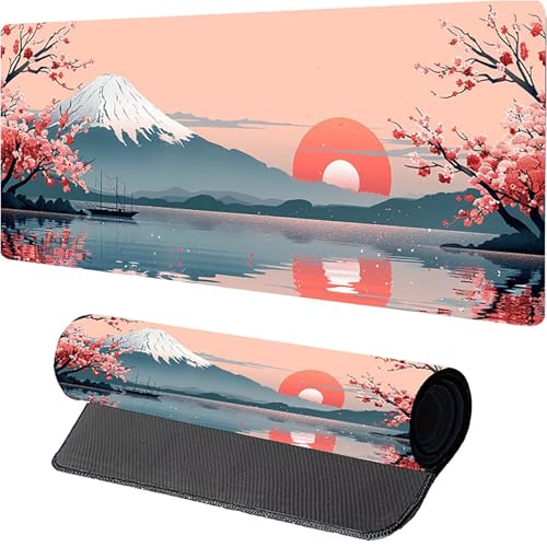 Rosa Gaming Mauspad, Vulkan Fuji Mousepad XXL 600 x 300mm, Schreibtischunterlage mit Genähten Kanten, Desk Mat mit Rutschfester Gummibasis, Großes Mauspad für Gaming Zubehör für Frauen 9-2477 Rosa Gaming Mauspad, Vulkan Fuji Mousepad XXL 600 x 300mm, Schreibtischunterlage mit Genähten Kanten, Desk Mat mit Rutschfester Gummibasis, Großes Mauspad für Gaming Zubehör für Frauen 9-2477 von MAYUPEOU