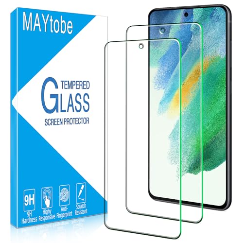 [2 Stück] MAYtobe Schutzfolie für Samsung Galaxy S21 FE 5G, HD Displayschutzfolie, Anti-Kratzen, Blasenfreie, 9H Härte Glas, Ultrabeständig, 0,33mm Ultra-Klar von MAYtobe